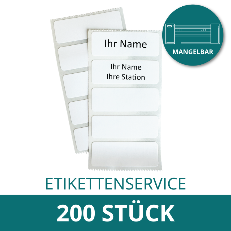 ETIKETTENSERVICE - Etikett THERMOTEX beschriftet 200 Stück - mangelbar